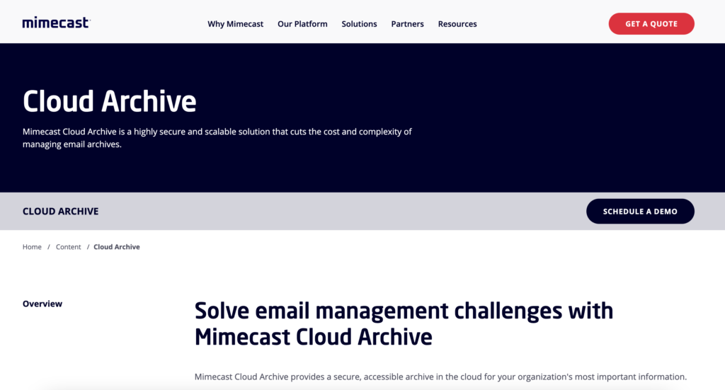 Mimecast Cloud Archive